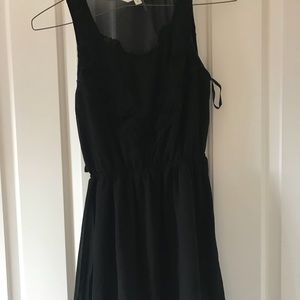 Black Dress with Floral Detail